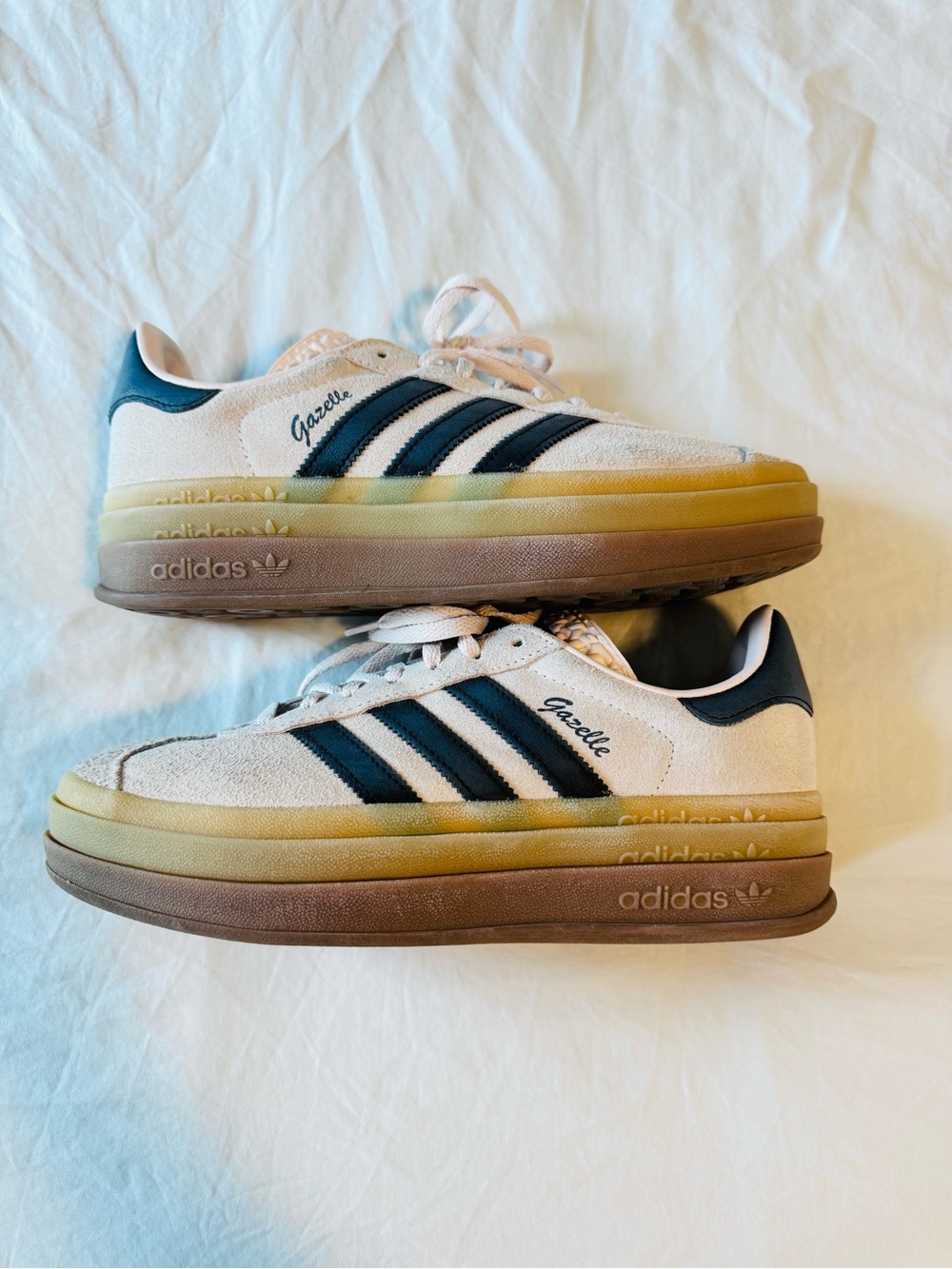adidas Beige and Black Suede Gazelle - Picture 2 of 4